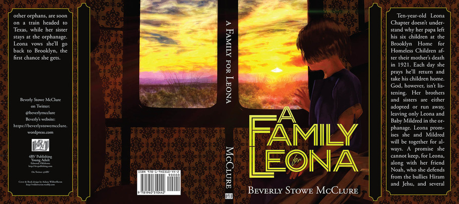 WillowRaven's dust jacket art and design for A FAMILY FOR LEONA, by Beverly Stowe McClure