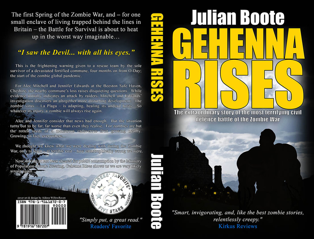 WillowRaven's book cover art and design wrap for Julian Boote's book, GEHENNA RISES