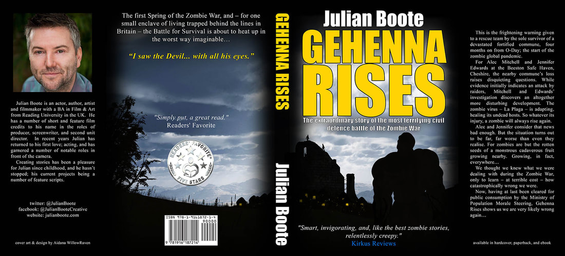 WillowRaven's book dust jacket art and design for Julian Boote's book, GEHENNA RISES