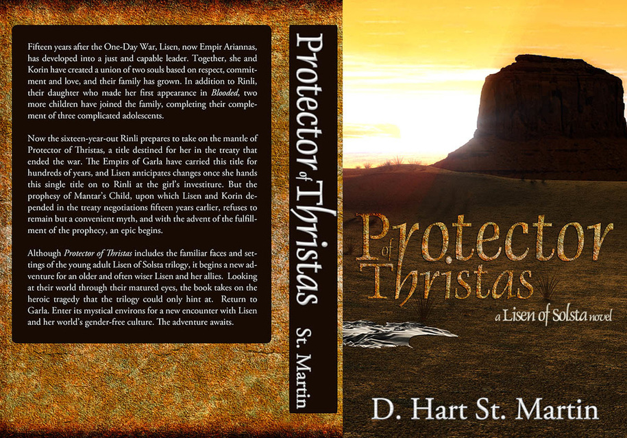 WillowRaven's book cover art and design (full wrap) for PROTECTOR OF THRISTAS , by D. Hart St. Martin