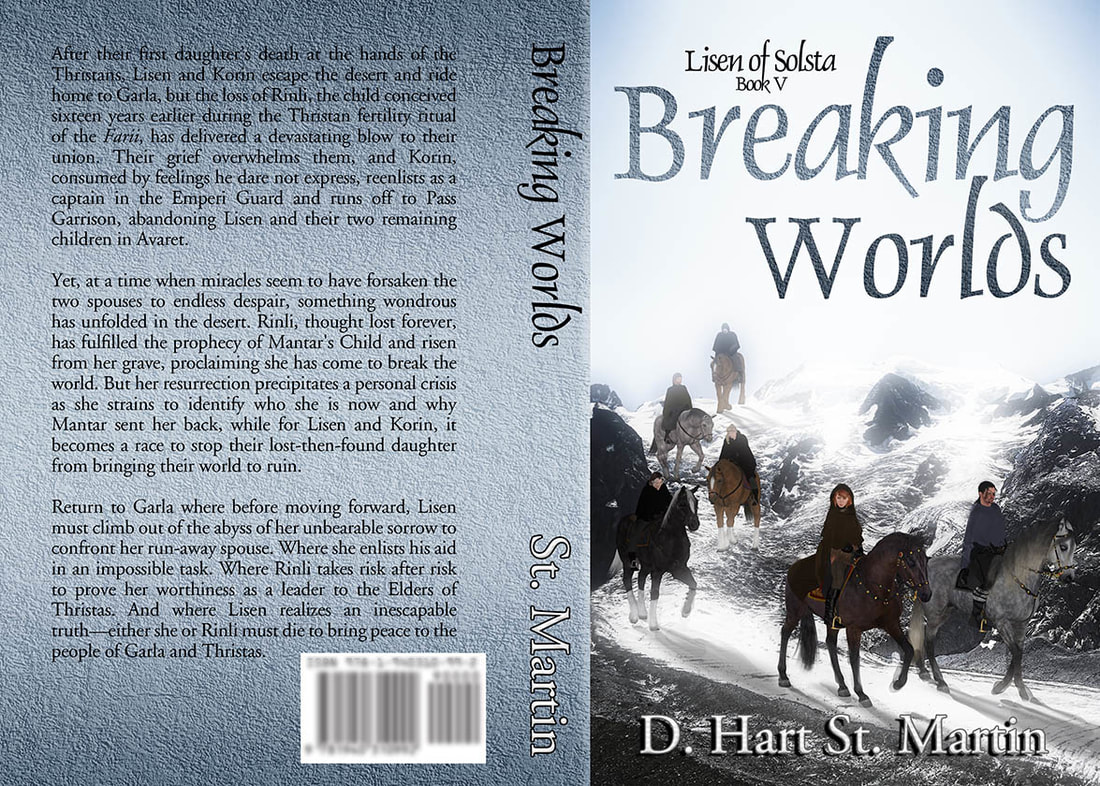 WillowRaven's book cover art and design (full wrap) for BREAKING WORLDS, by D. Hart St. Martin