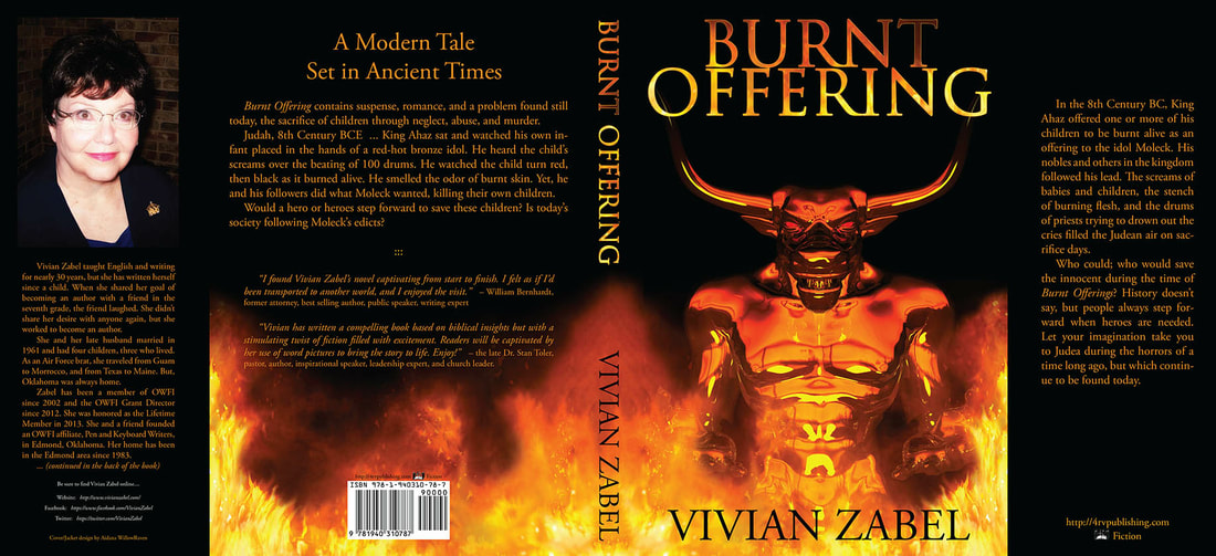 WillowRaven's book dust jacket art and design for BURNT OFFERING by Vivian Zabel