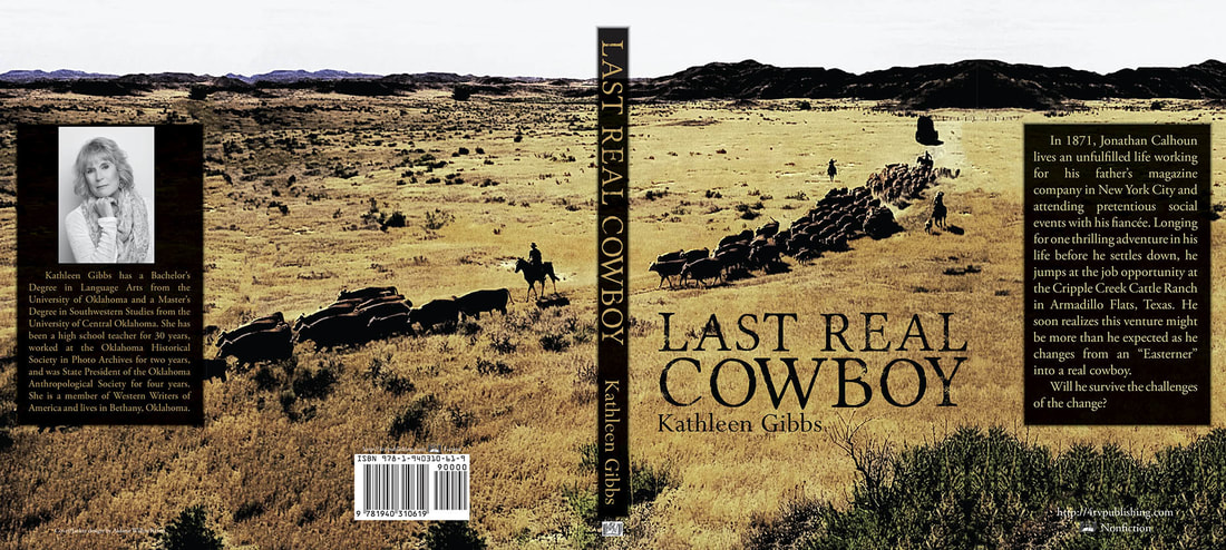 WillowRaven's book cover art and design (dust jacket) for LAST REAL COWBOY, by Kathleen Gibbs