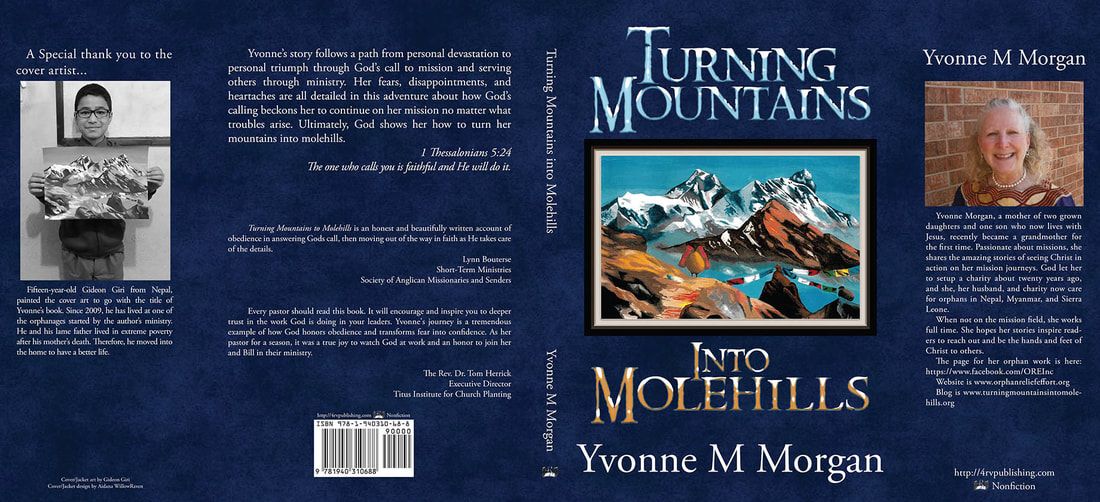 WillowRaven's book cover design (dust jacket)  for TURNING MOUNTAINS INTO MOLEHILLS, by Yvonne M Morgan