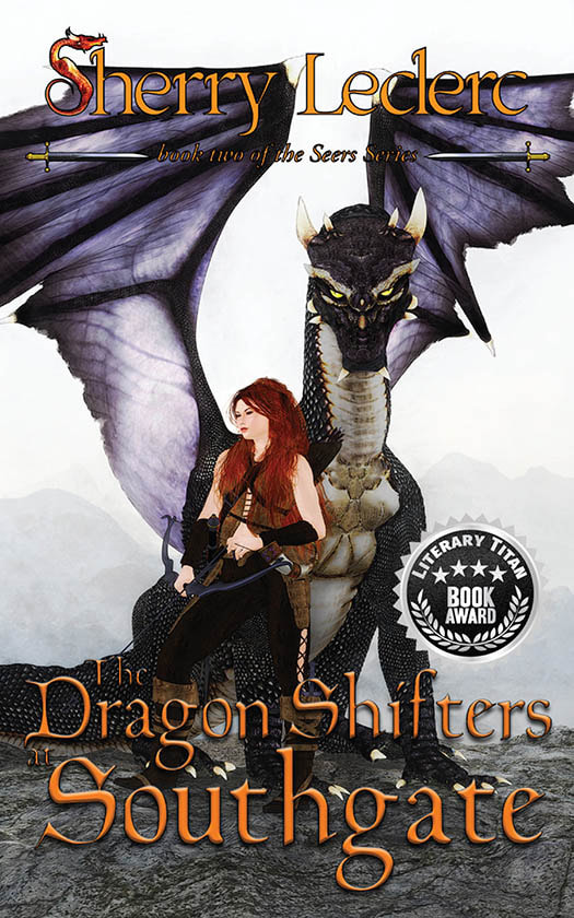 WillowRaven's book cover art and design for Sherry Leclerc's The Dragon Shifters at Southgate, book two of the Seers Series