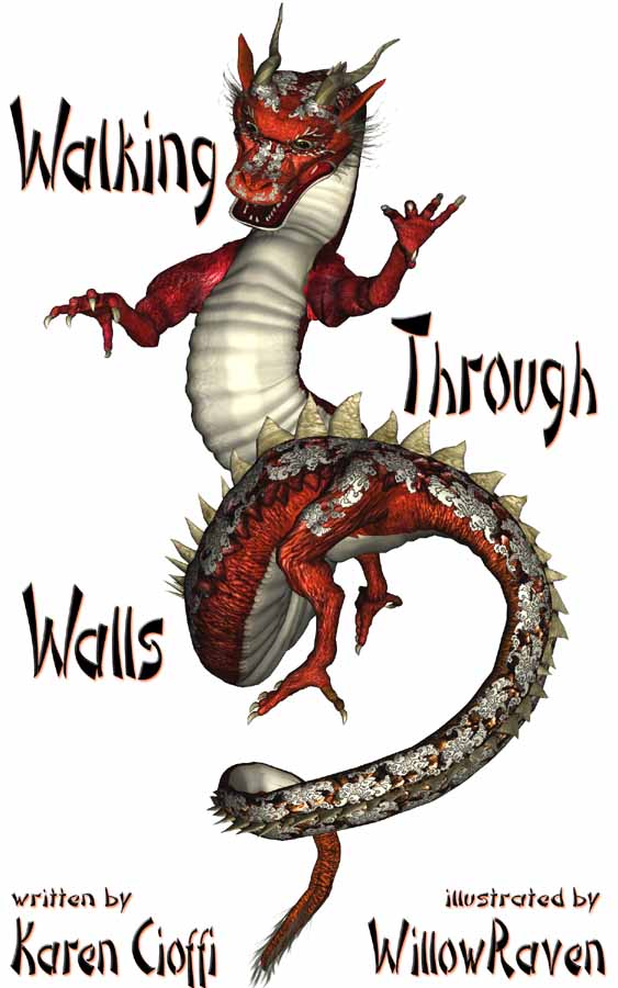 WillowRaven's book cover art and design for WALKING THROUGH WALLS, by Karen Cioffi